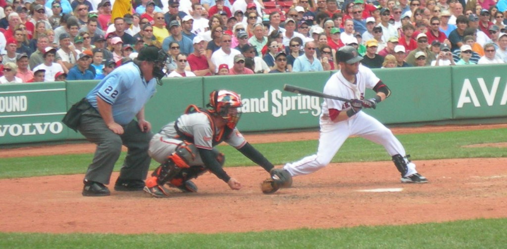 Pedroia - not swinging
